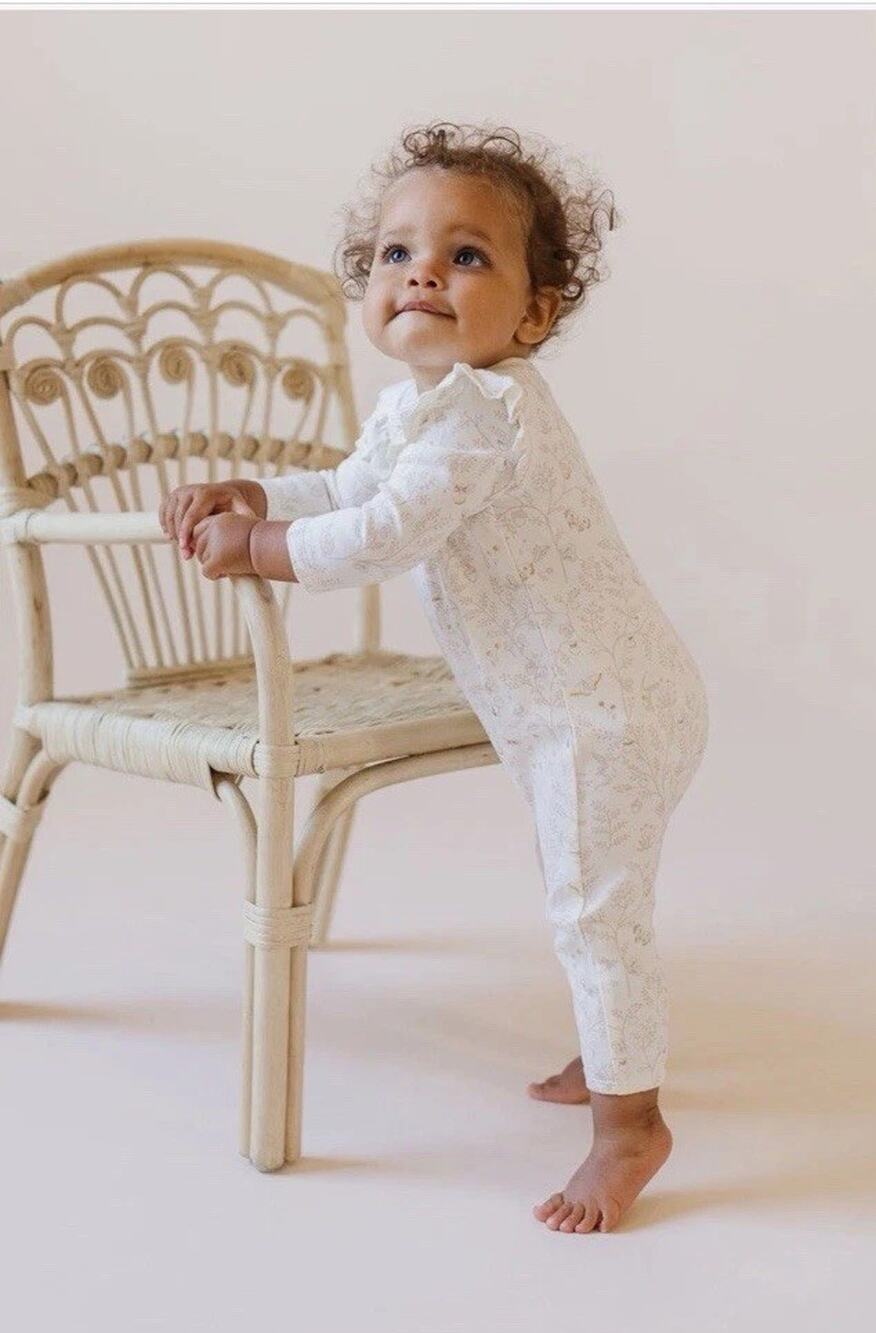 Pehr Secret Garden Ruffle Organic Cotton Romper Baby Girl 3-6 Months NWT